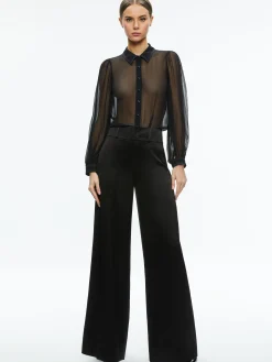 Alice and Olivia ESSENTIALS|TOPS*ROANNE SHEER BLOUSE
