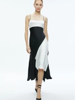 Alice and Olivia VALENTINE'S DAY EDIT|GUEST OF*ROSA ASYMMETRICAL SLIP DRESS