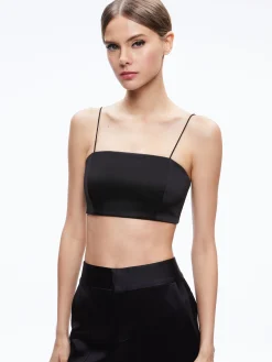 Alice and Olivia TOPS*SASHA THIN STRAP CROP TOP