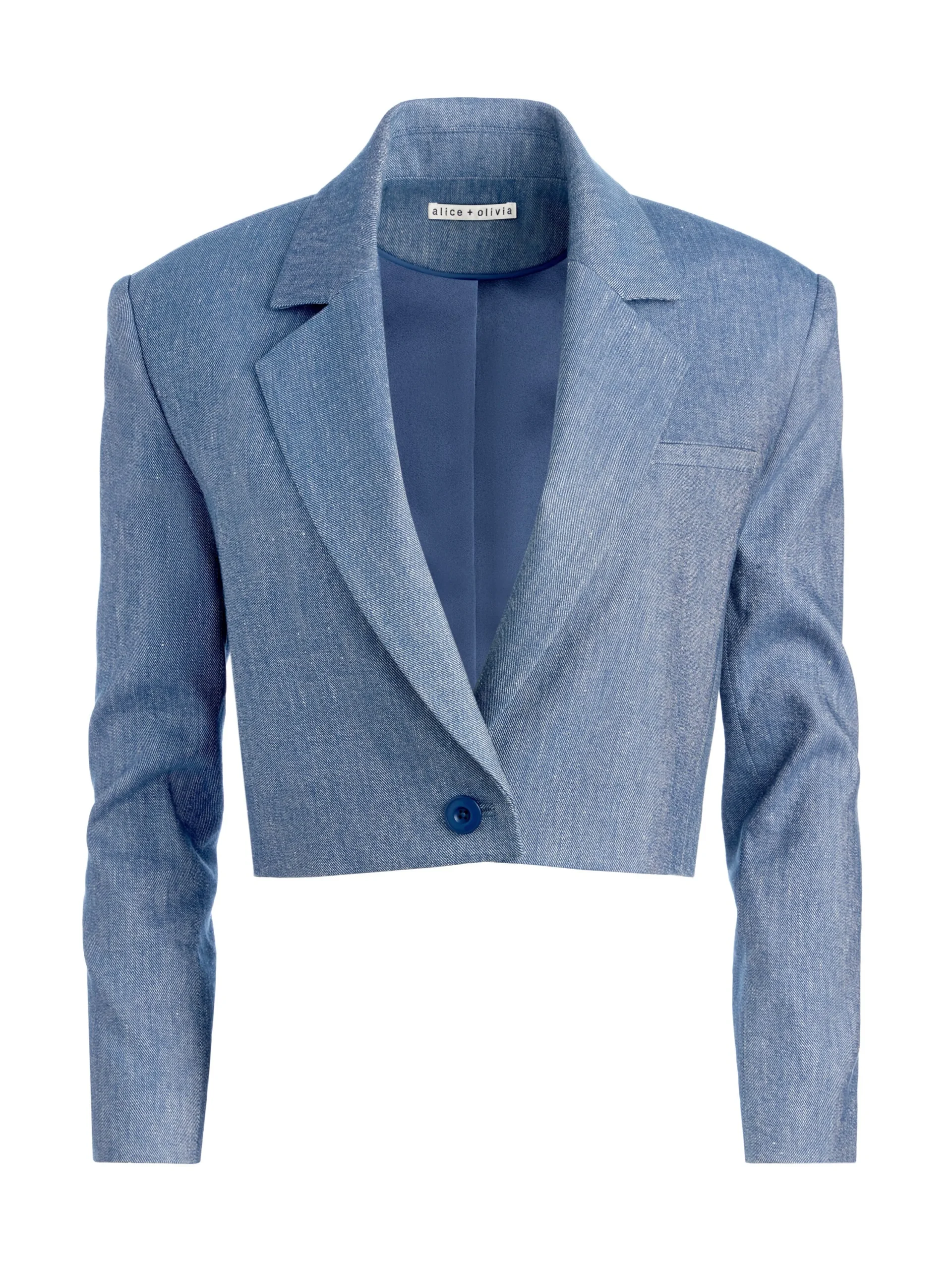 Alice and Olivia JACKETS + COATS*SHAN CROPPED CHAMBRAY BLAZER
