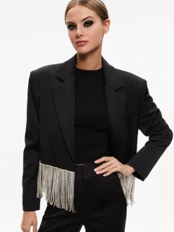 Alice and Olivia JACKETS + COATS*SHAN CRYSTAL FRINGE BLAZER