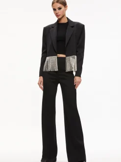 Alice and Olivia JACKETS + COATS*SHAN CRYSTAL FRINGE BLAZER