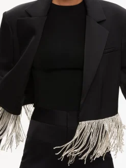 Alice and Olivia JACKETS + COATS*SHAN CRYSTAL FRINGE BLAZER