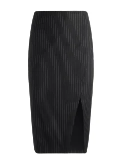 Alice and Olivia ESSENTIALS|SUITS*SIOBHAN FRONT WRAP MIDI SKIRT