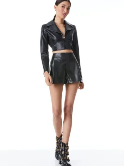 Alice and Olivia VEGAN LEATHER|ESSENTIALS*STEFFIE VEGAN LEATHER SHORT
