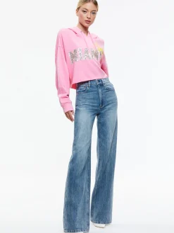 Alice and Olivia SWEATERS|TOPS*SUNNY BOXY CROPPED HOODIE
