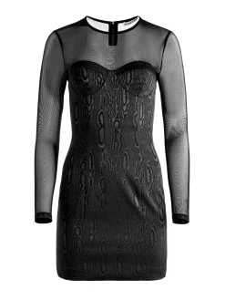 Alice and Olivia MINI|DRESSES*TAKAKO MESH CREW NECK MINI DRESS
