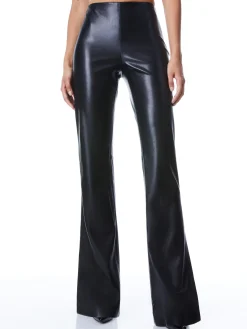 Alice and Olivia VEGAN LEATHER|ESSENTIALS*TEENY VEGAN LEATHER SIDE SLIT PANT