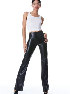 Alice and Olivia VEGAN LEATHER|ESSENTIALS*TEENY VEGAN LEATHER SIDE SLIT PANT