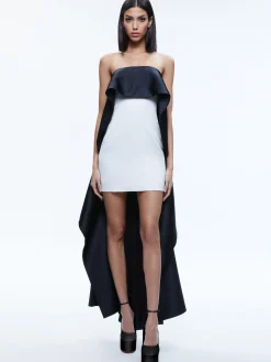 Alice and Olivia GUEST OF|MAXI*THEDA STRAPLESS HIGH LOW DRESS