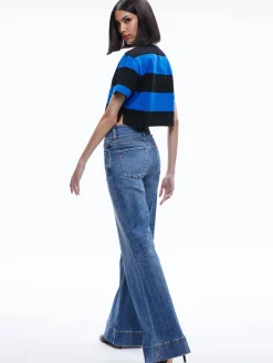 Alice and Olivia TOPS*TREVA CROPPED POLO SHIRT