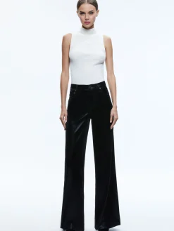 Alice and Olivia VEGAN LEATHER|PANTS*TRISH SHINY VEGAN LEATHER BAGGY PANT