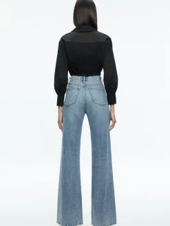 Alice and Olivia ESSENTIALS|TOPS*TRUDY CROPPED BUTTON DOWN
