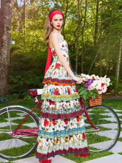 Alice and Olivia GUEST OF|MAXI*VALENCIA SPAGHETTI STRAP MAXI DRESS