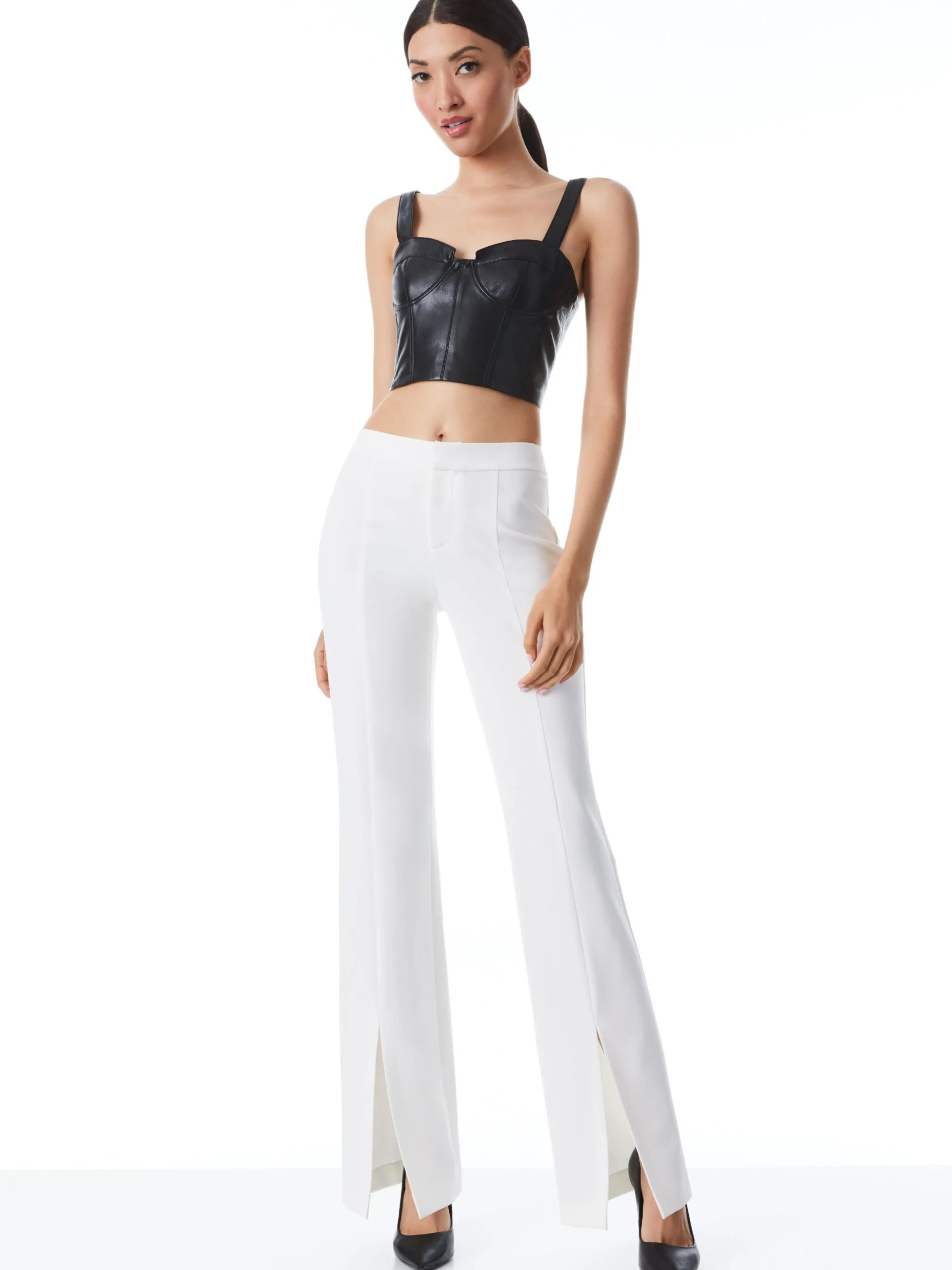 Alice and Olivia ESSENTIALS|THE WORKWEAR EDIT*WALKER SLIM FRONT SLIT PANTS