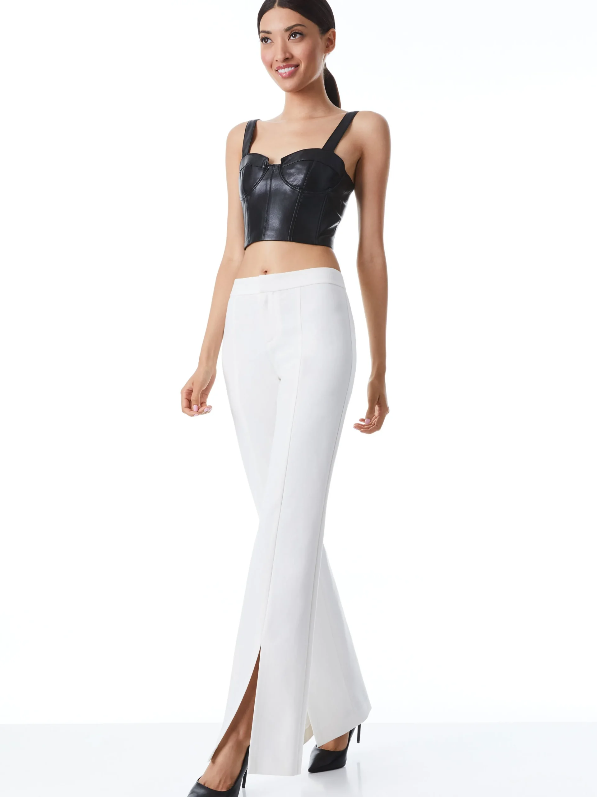 Alice and Olivia ESSENTIALS|THE WORKWEAR EDIT*WALKER SLIM FRONT SLIT PANTS
