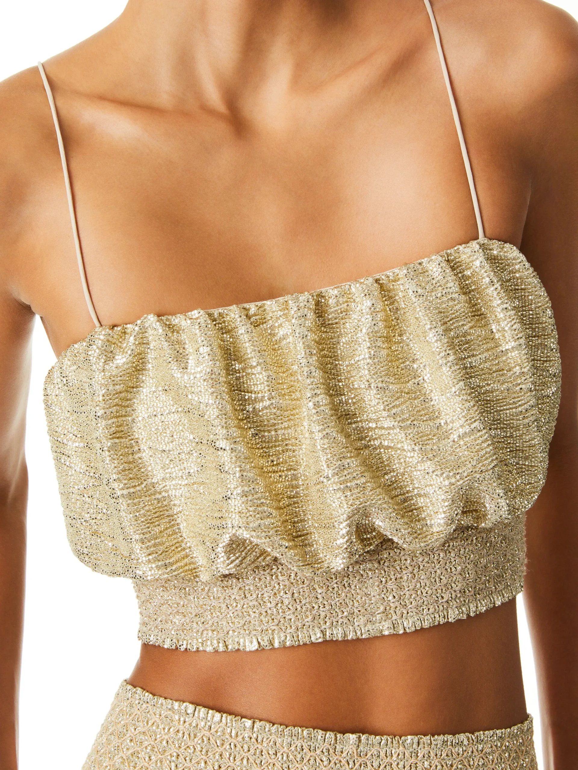 Alice and Olivia TOPS*WENDEE RUCHED CROP TOP