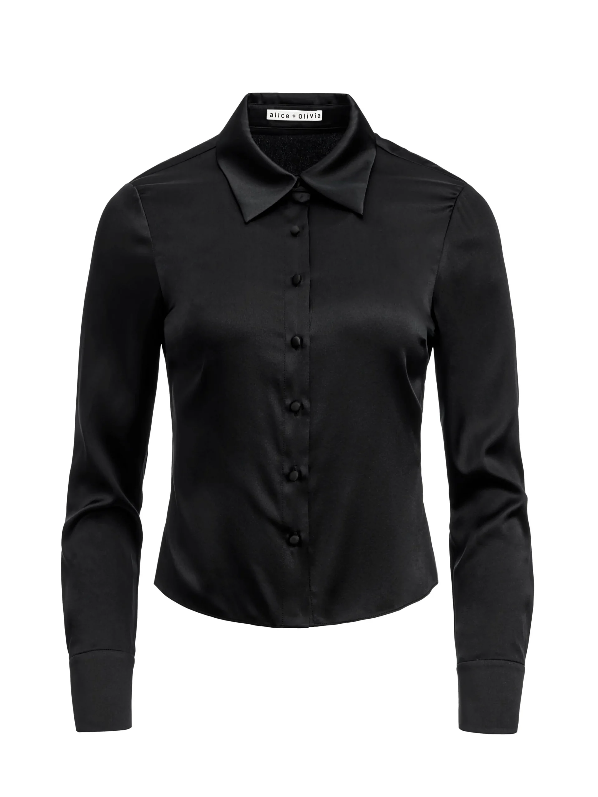 Alice and Olivia ESSENTIALS|THE WORKWEAR EDIT*WILLA FITTED PLACKET TOP