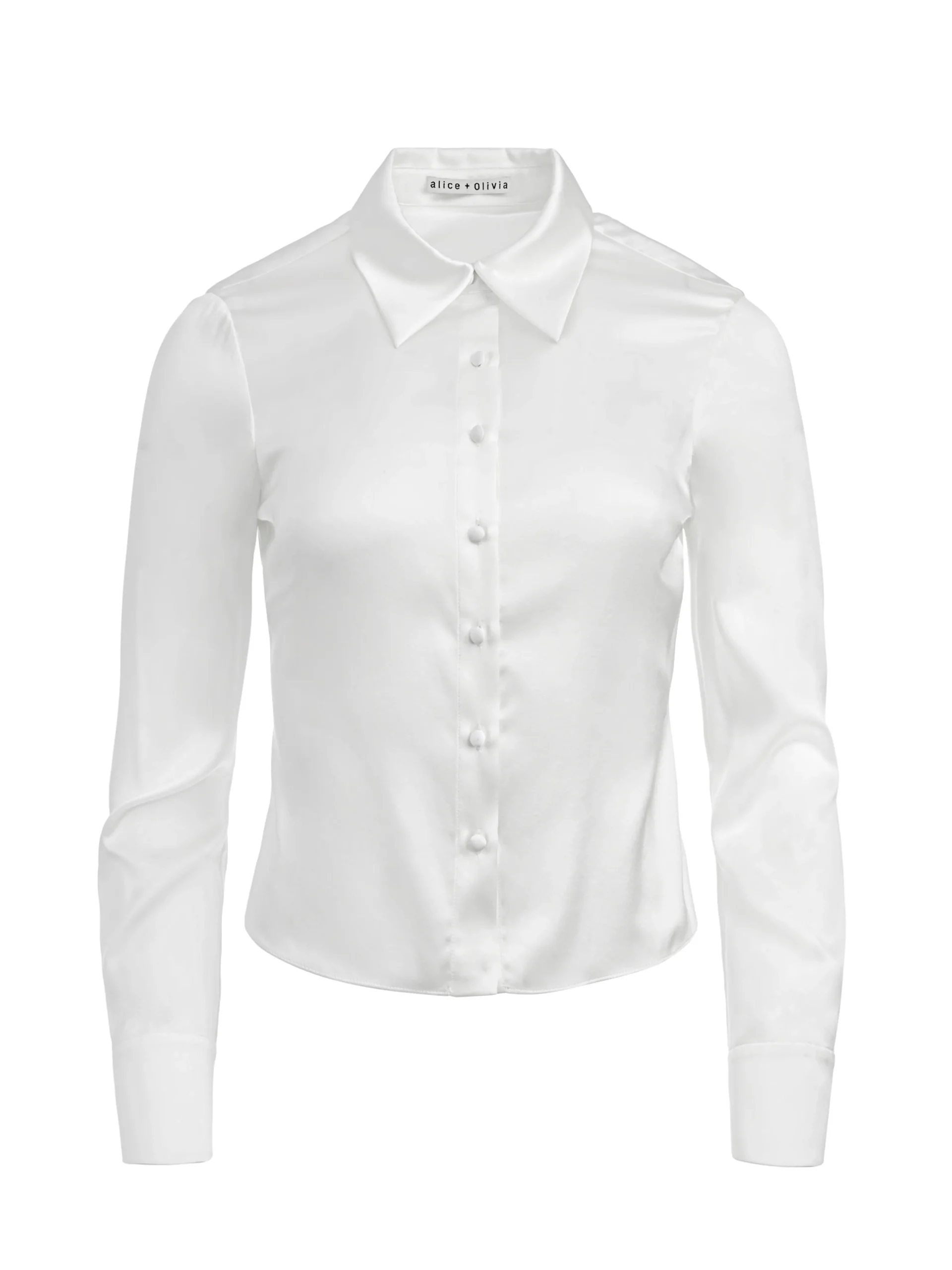 Alice and Olivia ESSENTIALS|THE WORKWEAR EDIT*WILLA FITTED PLACKET TOP