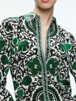 Alice and Olivia THE WORKWEAR EDIT|TOPS*WILLA PLACKET TOP