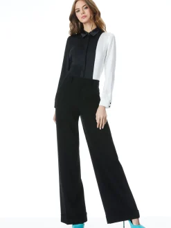 Alice and Olivia ESSENTIALS|THE WORKWEAR EDIT*WILLA PLACKET TOP