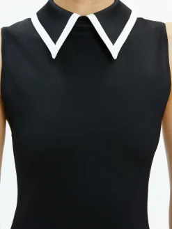 Alice and Olivia ESSENTIALS|MINI*WYNELL COLLARED MINI DRESS
