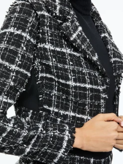 Alice and Olivia MATCHING SETS*YARDLEY CROPPED FRAY HEM JACKET + DONALD TWEED SHORT
