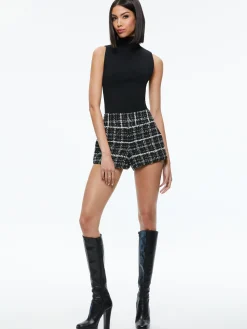 Alice and Olivia MATCHING SETS*YARDLEY CROPPED FRAY HEM JACKET + DONALD TWEED SHORT
