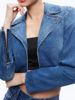 Alice and Olivia MATCHING SETS*YARDLEY DENIM JACKET + TRISH MID RISE BAGGY JEAN