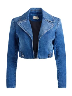 Alice and Olivia MATCHING SETS*YARDLEY DENIM JACKET + TRISH MID RISE BAGGY JEAN